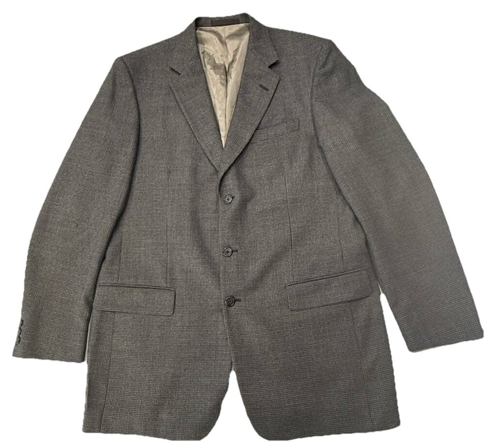 Vintage Givenchy Monsieur 42XT Silk Wool Gray Sport Coat Blazer USA Union